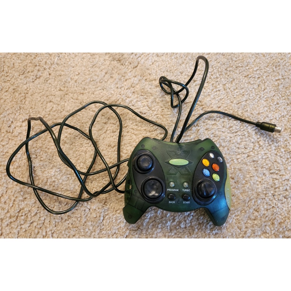 Intec Xbox Wired Controller Translucent Green Original Xbox Gamepad UNTESTED